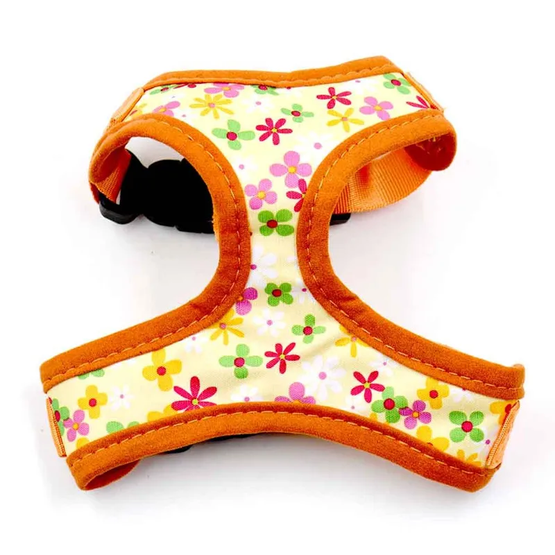 Arnés para perros, arnés ajustable transpirable para mascotas, chaleco de malla estilo flor para perros pequeños y gatos, suministros para caminar al aire libre para cachorros