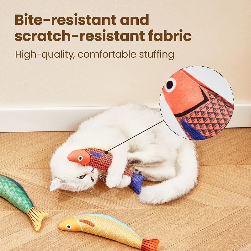 Juguete interactivo para gatos con hierba gatera y peces realistas - imagen 5