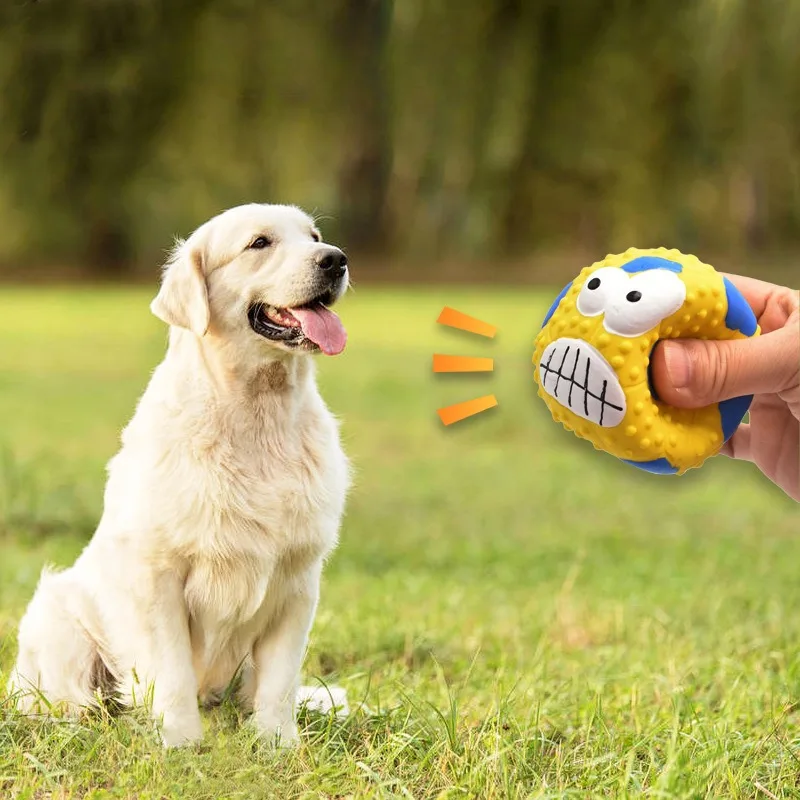 Juguetes de látex para perros, pelotas de entrenamiento de Rugby, suministros interactivos de molienda de dientes resistentes al masticable, productos de juego para lanzar mascotas - imagen 2