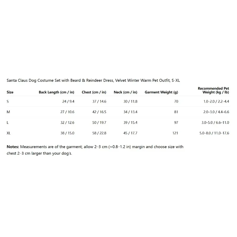 Traje cálido de invierno de terciopelo para mascotas, conjunto de disfraz de perro de Papá Noel S-XL con barba y vestido de reno, - imagen 3