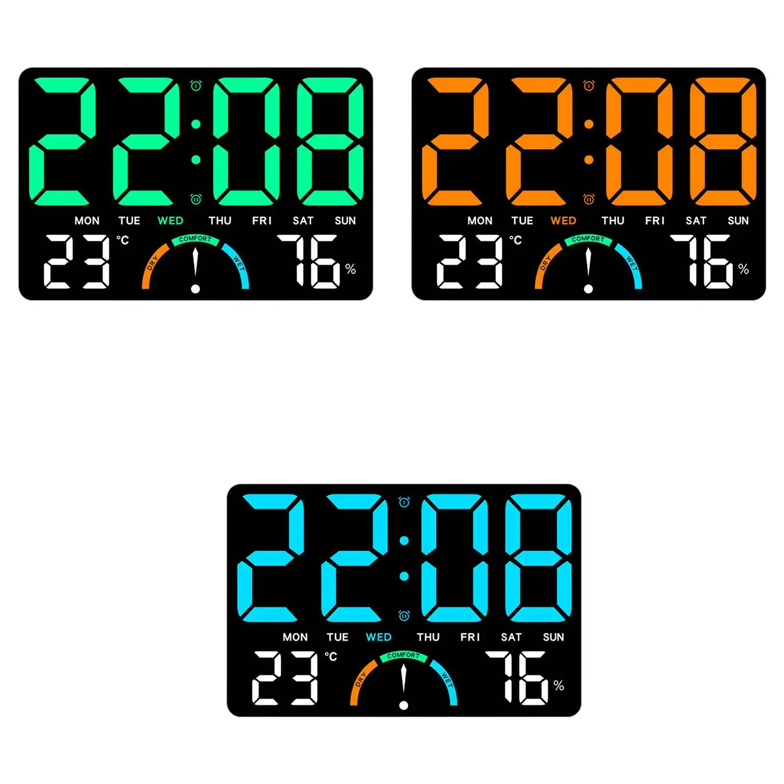Reloj despertador digital LED con brillo ajustable para dormitorio - imagen 3