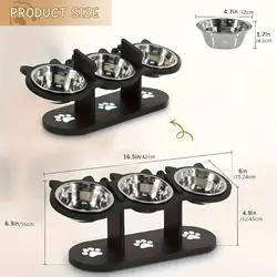 Comedero elevado para gatos ajustable y antiderrames