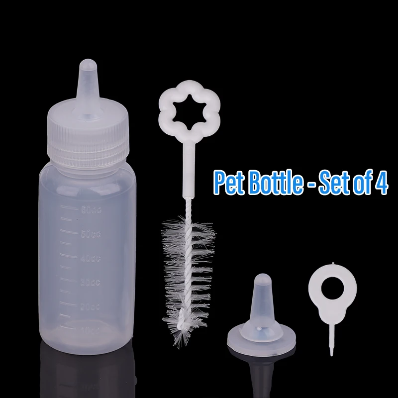 Herramienta de alimentación para cachorros, Mini pezón de repuesto para gatos y gatitos, Kits de biberón de lactancia para mascotas, botella de leche de 60Ml, accesorios para mascotas - imagen 3