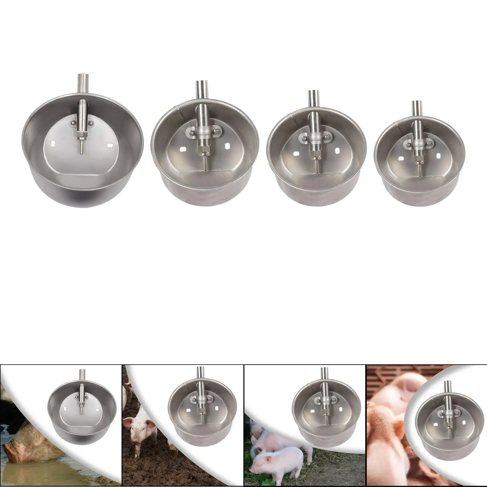Bebedero automático para cerdos, bebedero para cerditos, cuenco para agua para cerdos, acero inoxidable para animales, conejillos, cerdos, ganado - imagen 3
