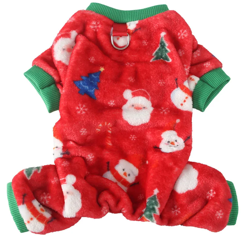 Ropa estampada para perros, disfraz de Navidad de invierno para perros, monos de lana, mono para cachorros, pijamas para perros pequeños, caniche, Pug XS - imagen 3