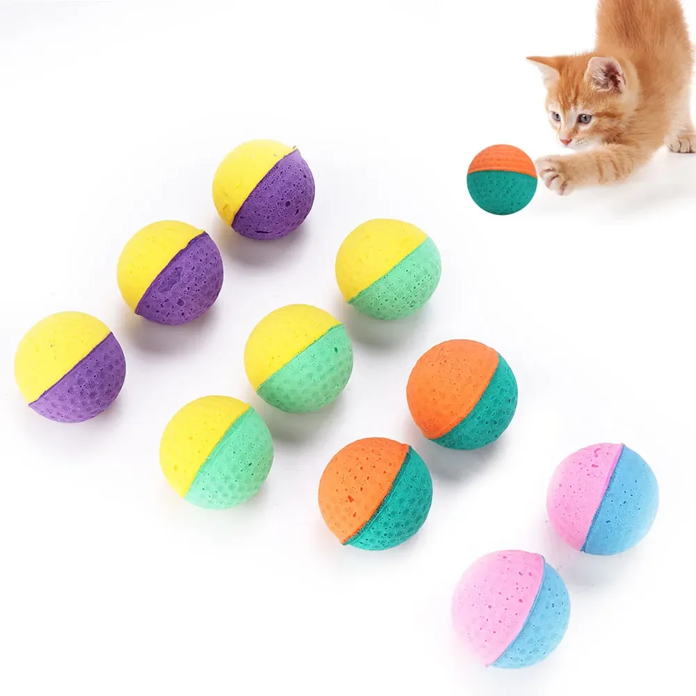 5 uds. Bolas de látex para gatos, juego colorido para gatos/juego, gatos coloridos para mascotas, juego de pelotas de látex para gatos, juego para masticar suave - imagen 3