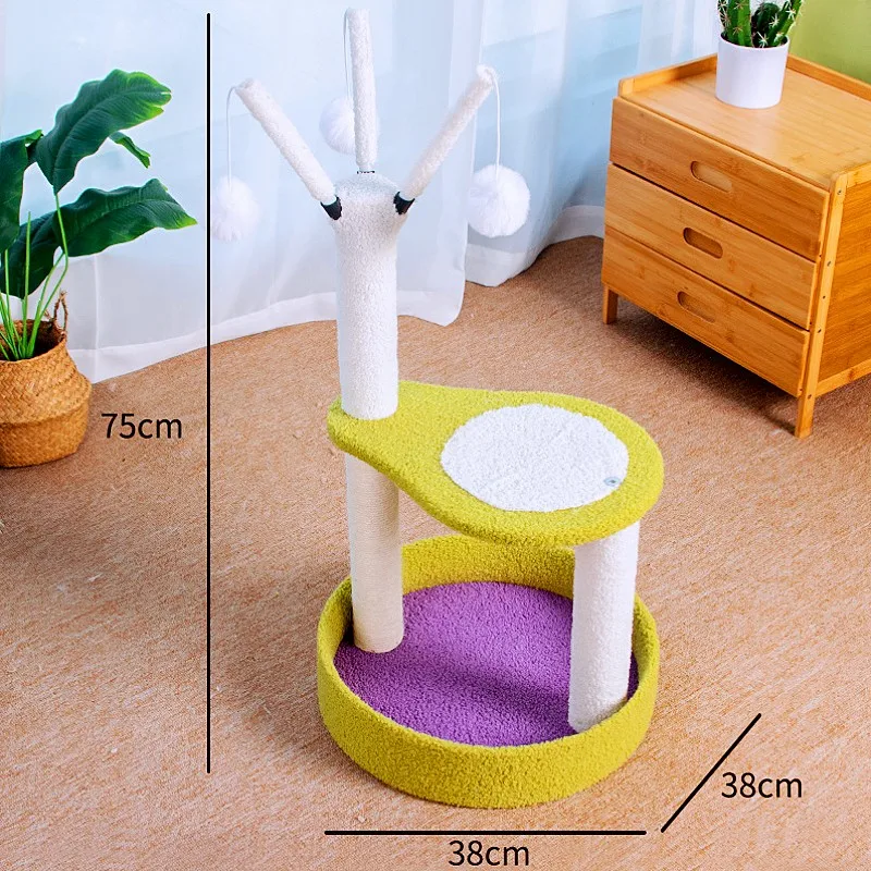 Árbol rascador torre de madera multinivel con sisal para gatos