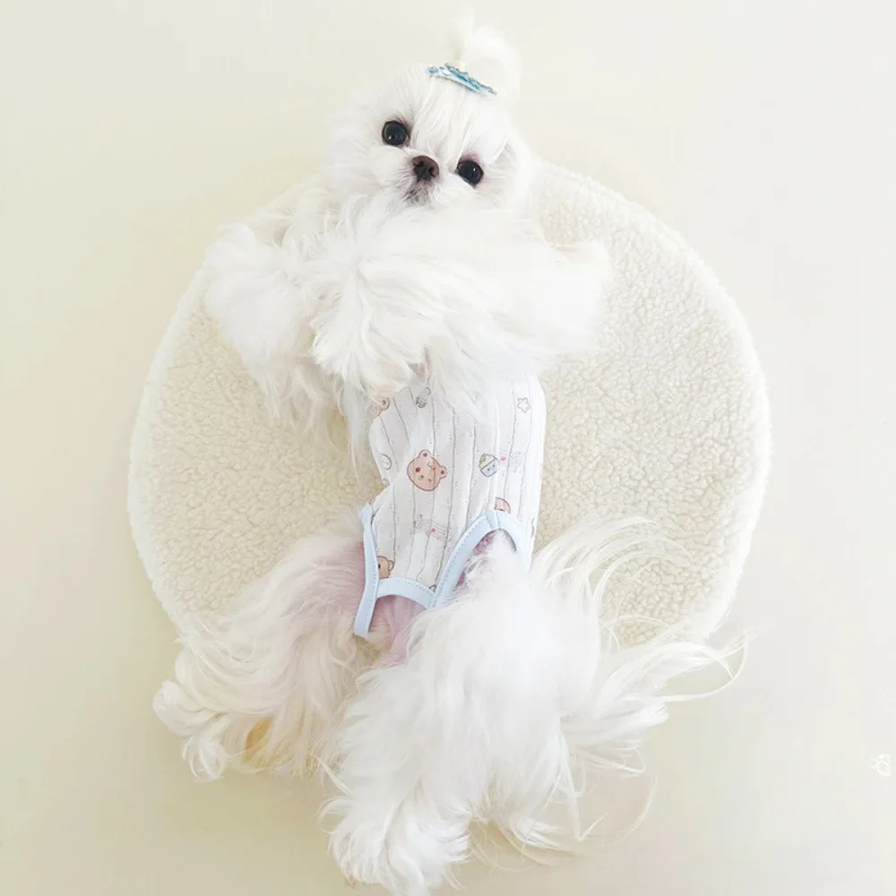 Ropa de primavera para perros y gatos, bolsa de protección solar transpirable de estilo tejido, ropa de aire acondicionado de cuatro patas para el vientre - imagen 5