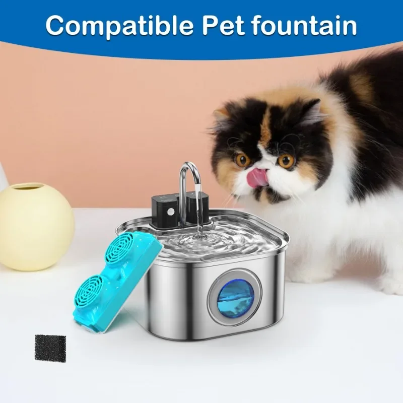 Dispensador de agua para gatos, elementos filtrantes, filtros de repuesto para fuente de agua para perros y gatos, accesorios de filtros reemplazados de carbón activado - imagen 2