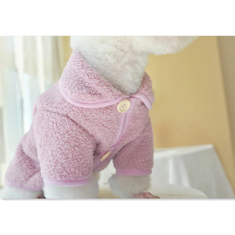 Ropa de invierno de lana para perros, ropa de manga larga de felpa, abrigo cálido, chaqueta para perros pequeños, Chihuahua, Yorkie, disfraces para cachorros, trajes XXL - imagen 3