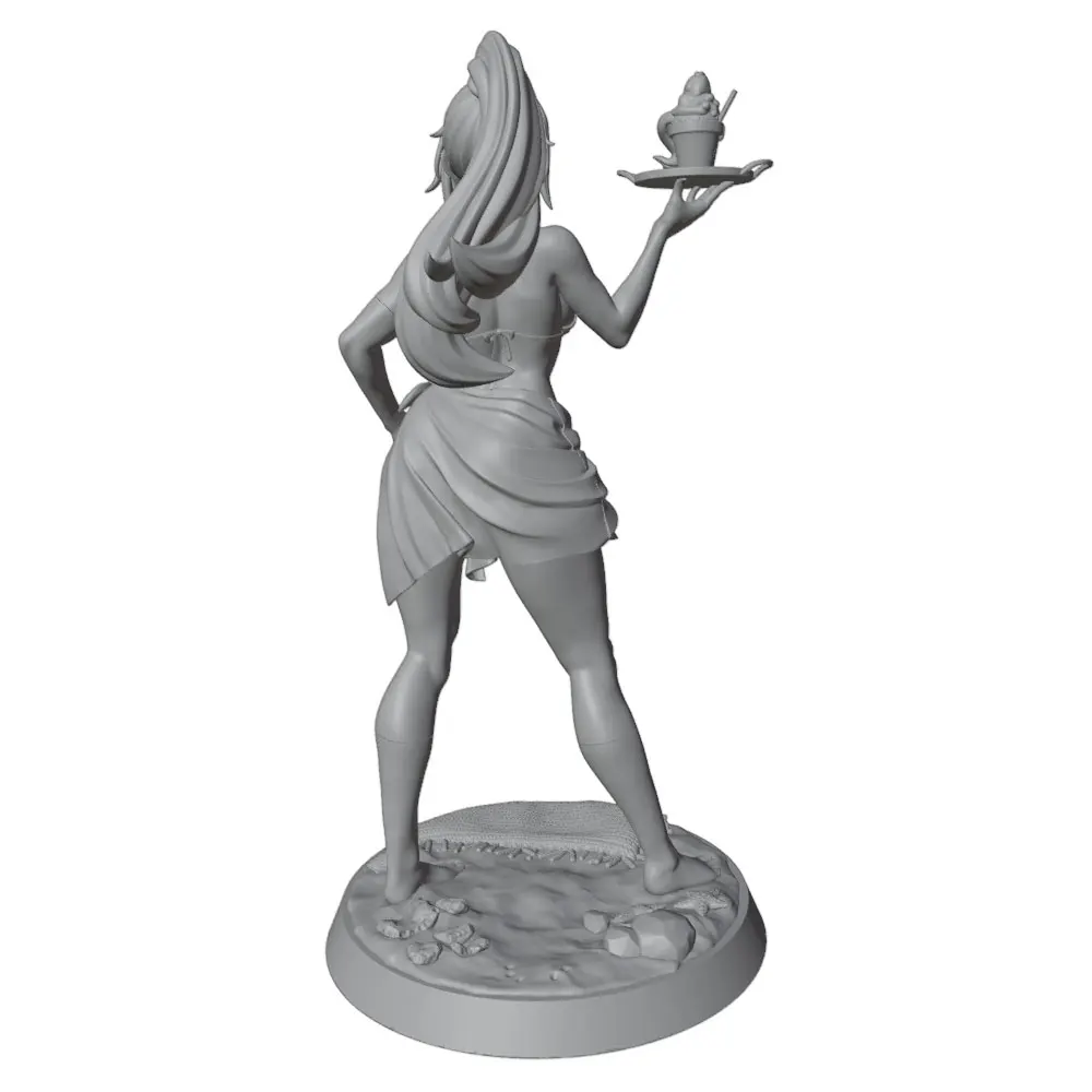 Miniatura resin grey 3D sexy playa – Figura coleccionista sin pintar - imagen 5