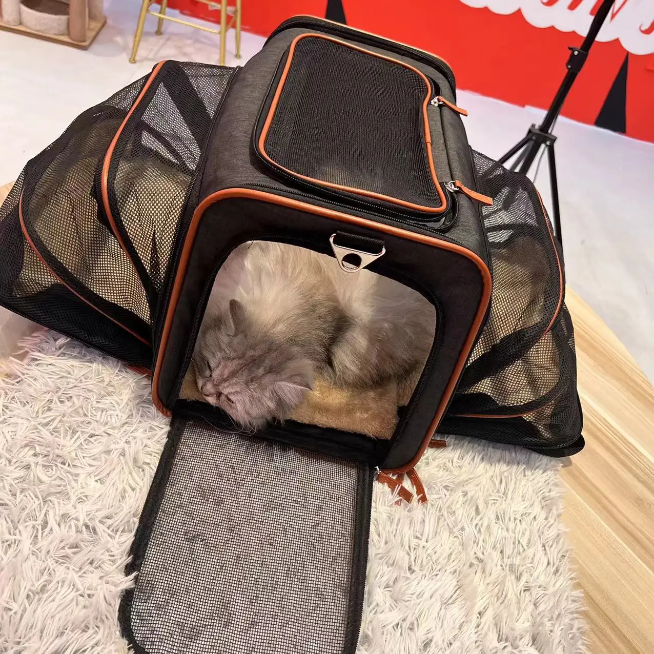 Portador reversible grande para gatos y perros con almohadilla polar - imagen 4