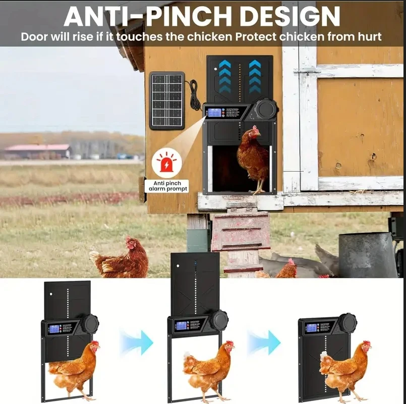 Puerta automática para gallinero con energía solar y sensor de luz - imagen 3