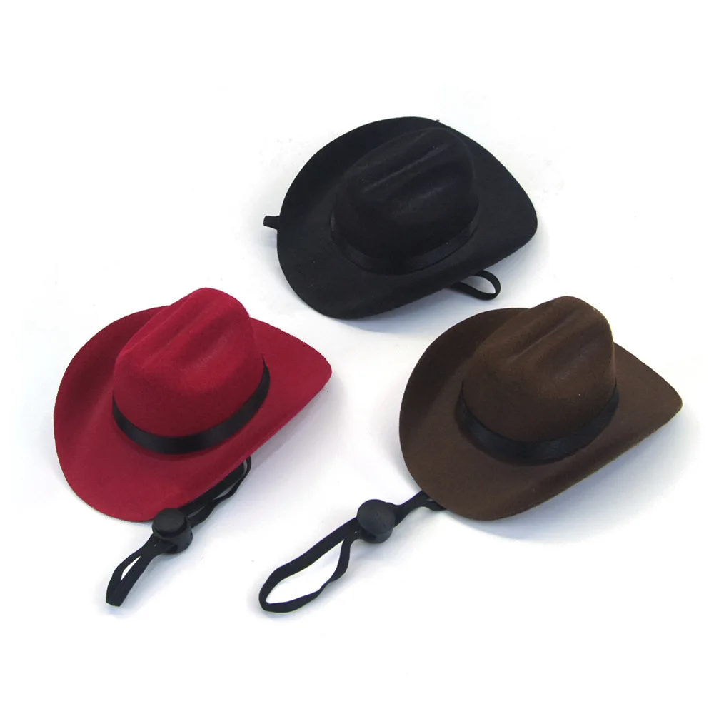 Nuevo conjunto de sombrero para mascotas, toalla triangular Retro, accesorios para mascotas, sombrero de vaquero occidental para perros y gatos, suministros para perros - imagen 2