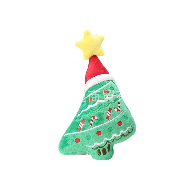 Juguete de peluche de Navidad para mascotas, oso de espina, muñeco de nieve, árbol de Navidad, productos para cachorros, juguetes para perros pequeños, accesorios - imagen 5