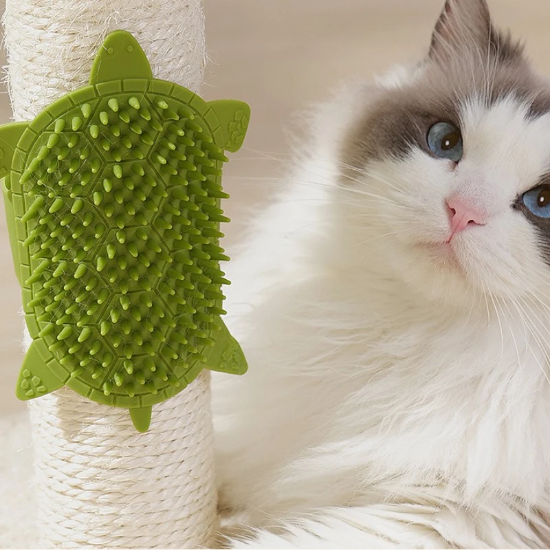 Peine cepillo para gatos, juguete para gatos, aseo para gatitos, rascador de esquina de pared autolimpiante, masaje para gatos, peine de silicona, cepillo, accesorios para gatos - imagen 4