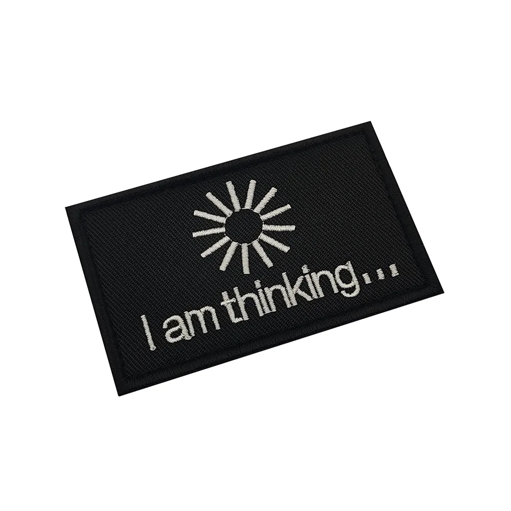 Estoy pensando parche bordado brazalete insignia calcomanía apliques adorno parches bordados decorativos - imagen 2