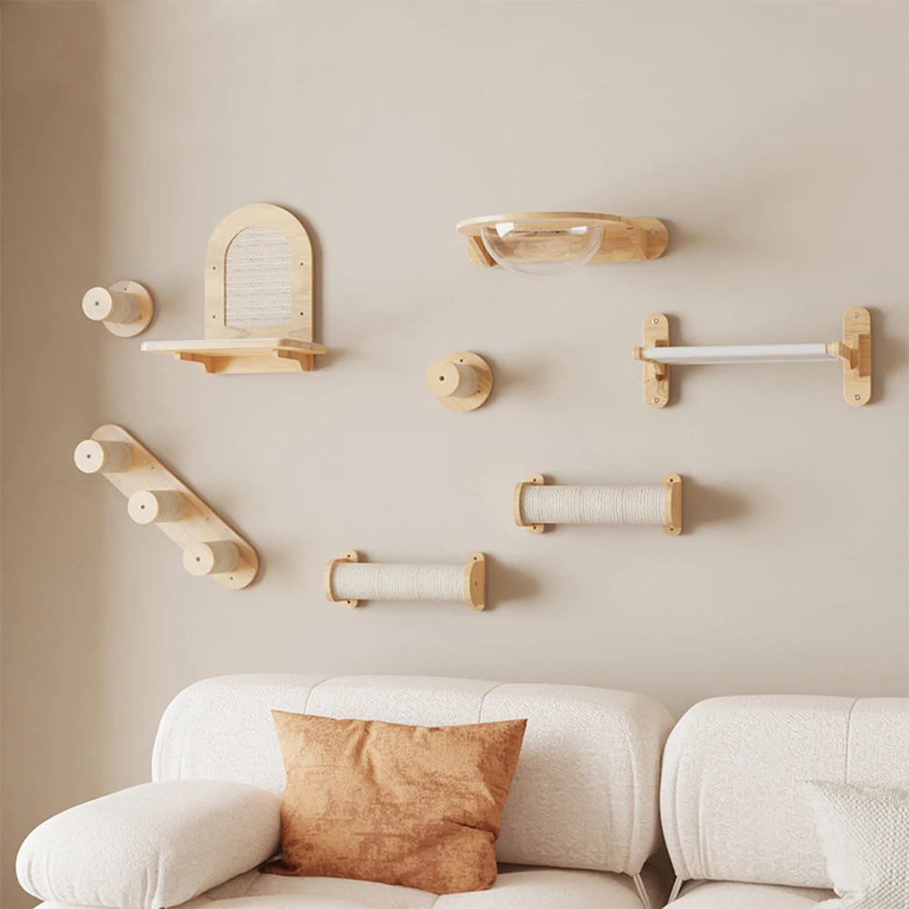 Muebles de escalada para gatos montados en la pared, soportes y perchas flotantes para gatos, árboles para gatos, plataformas para saltar - imagen 5