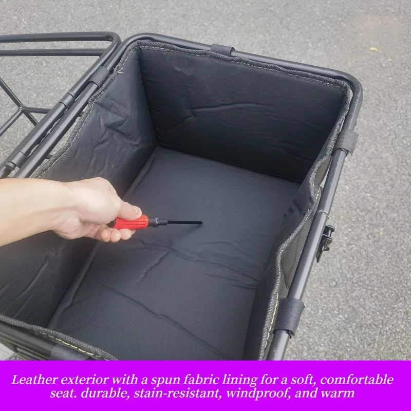 Transportín trasero grande para perro en bicicleta – Canasta metálica con cerradura - imagen 4