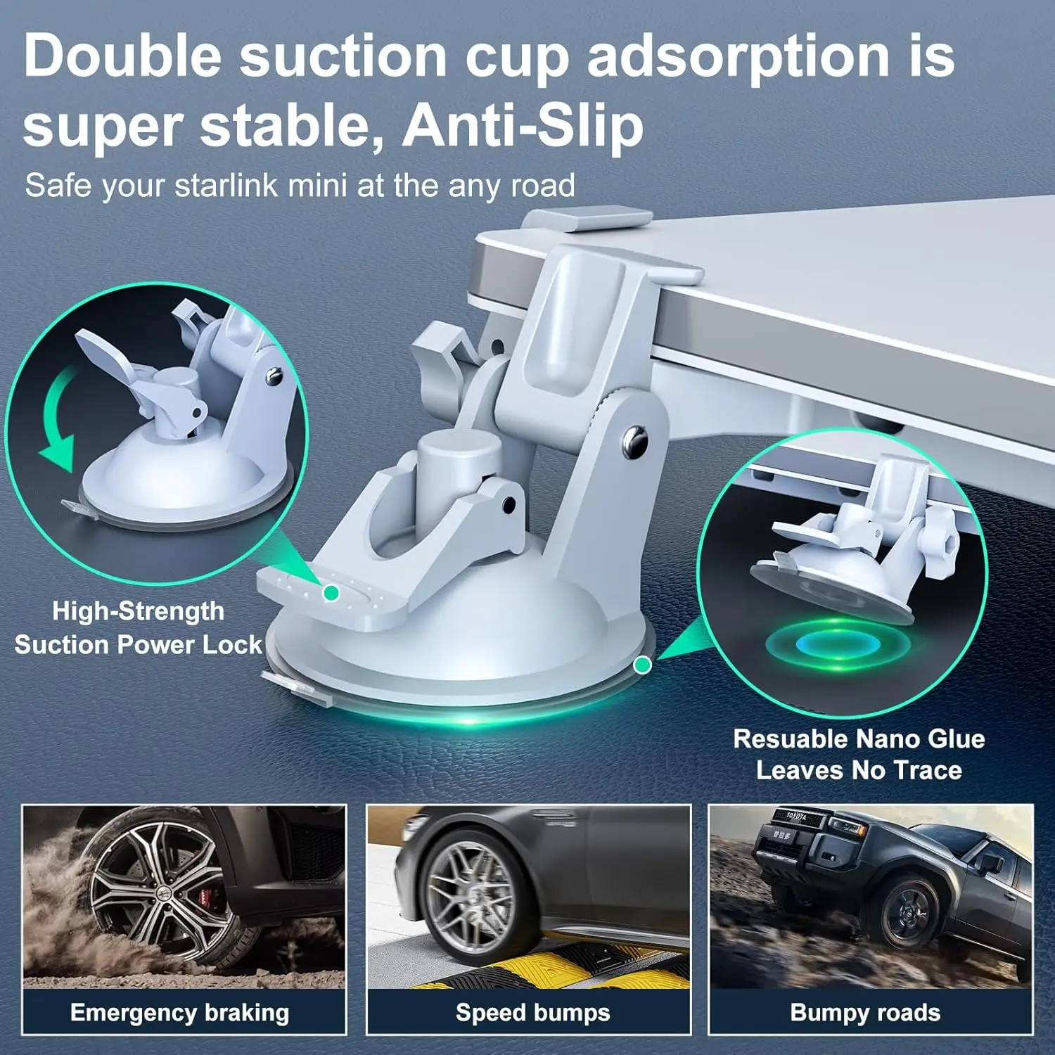 Soporte Starlink Mini de coche con ventosa para tablero y parabrisas - imagen 2