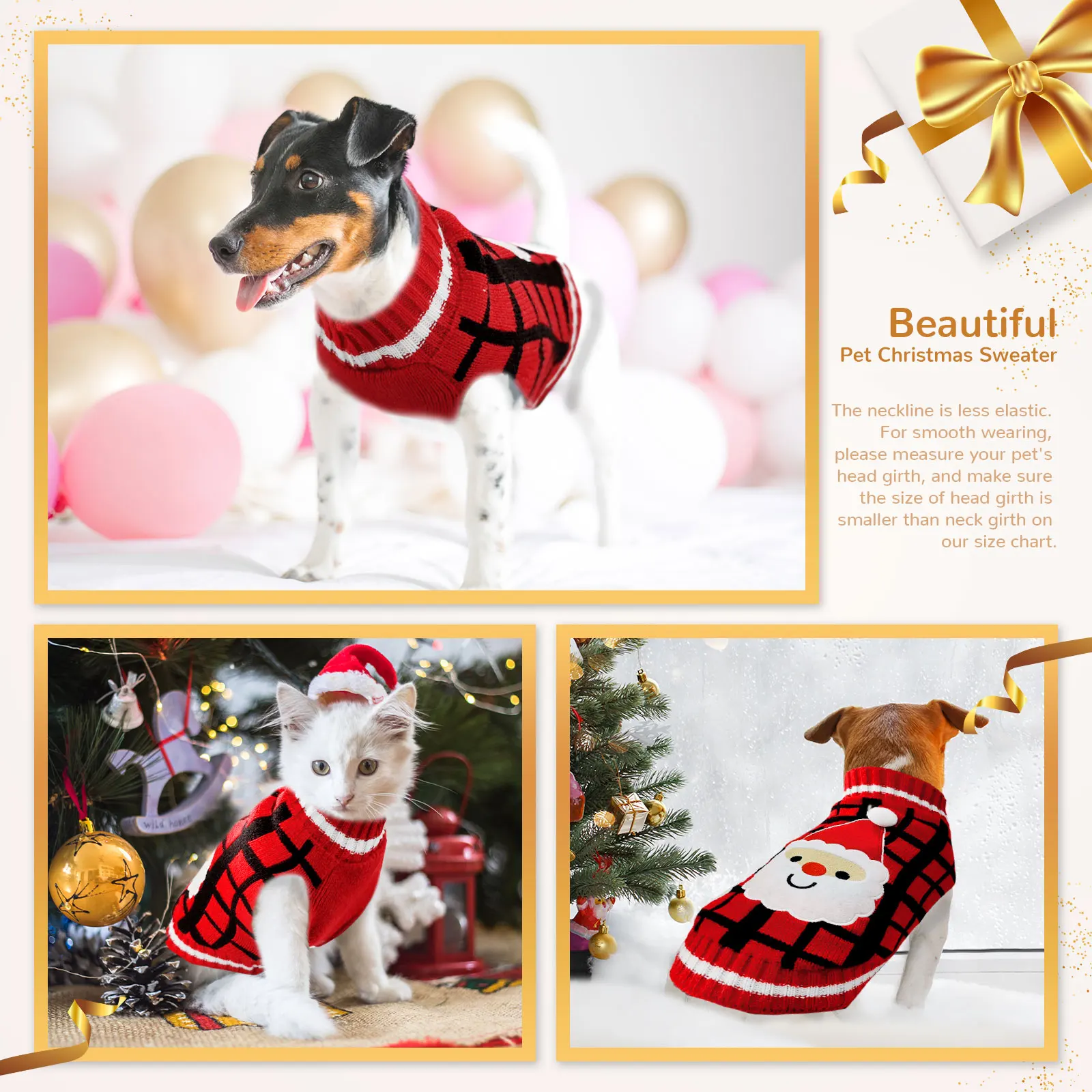 Jersey navideño para perros pequeños y medianos – Abrigo cálido de punto - imagen 4