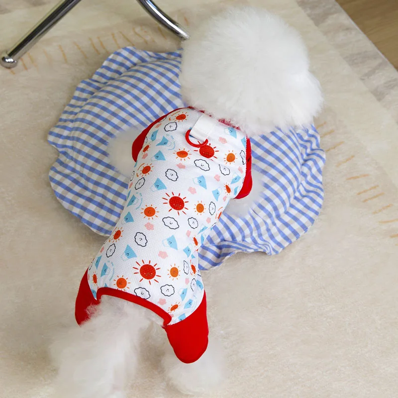 Ropa de malla roja para perros pequeños - Mono estampado XXL - imagen 5