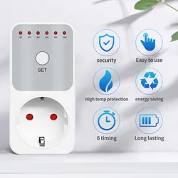 Temporizador enchufe programable 16A LED – Para automático de dispositivos de mascota
