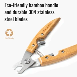 Cortauñas profesional bambú para perros y gatos ecológico protector