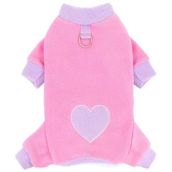 Pijama con corazón para perro pequeño – Lana cálida para Yorkie y Chihuahua