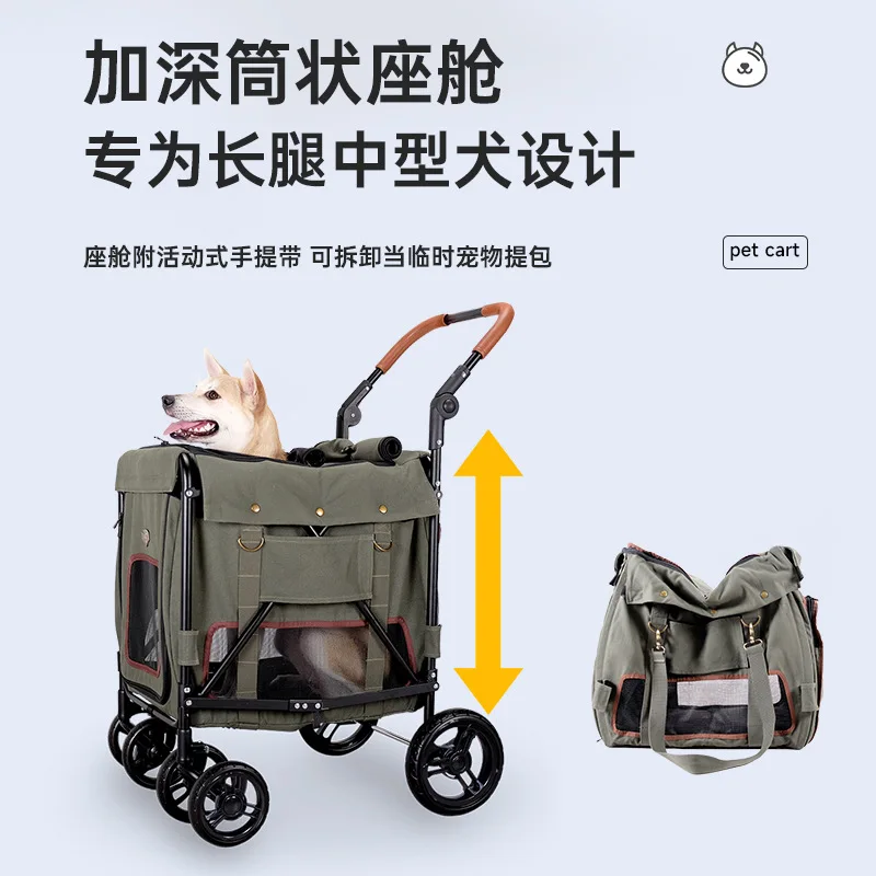 Cochecitos para mascotas Cochecitos para perros plegables y livianos Carro de salida para gatos separado Productos para mascotas - imagen 5