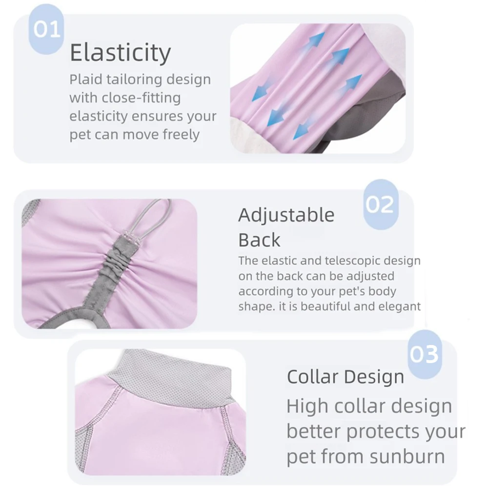 Camisa refrescante de verano para perros, protección UV, ropa refrescante instantánea para perros pequeños, mono transpirable a prueba de polvo y insectos para mascotas - imagen 4