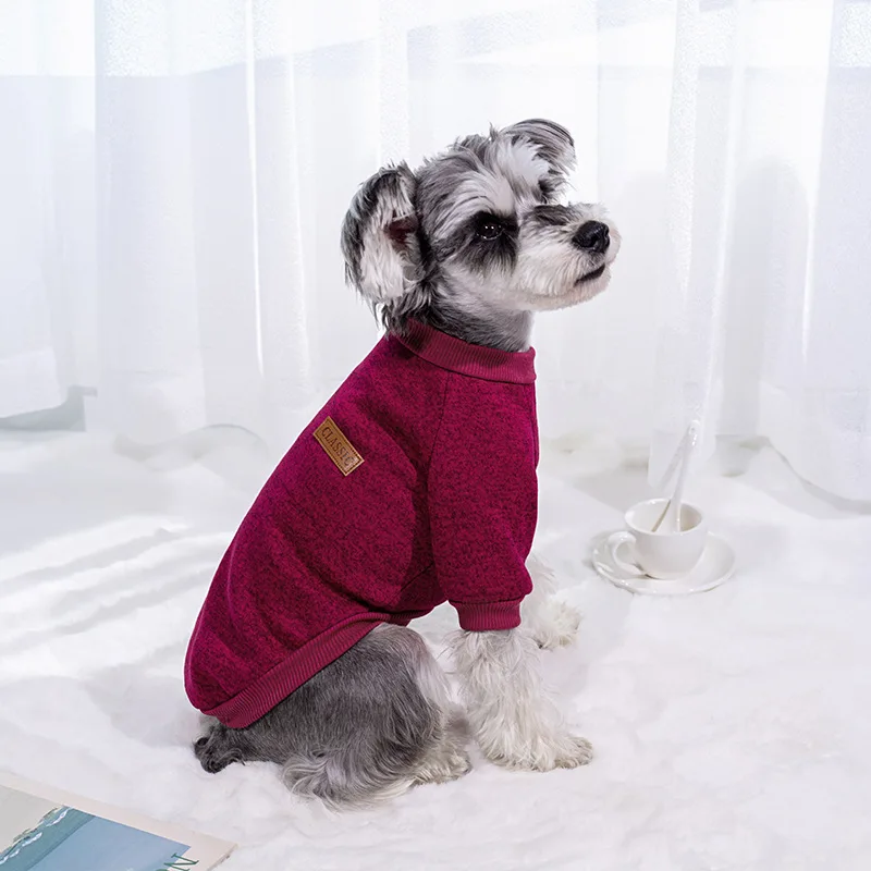 Lindo suéter de punto para perros chaqueta cálida de invierno ropa para gatos jersey de cuello redondo suéter para mascotas para perros pequeños medianos Teddy, - imagen 5