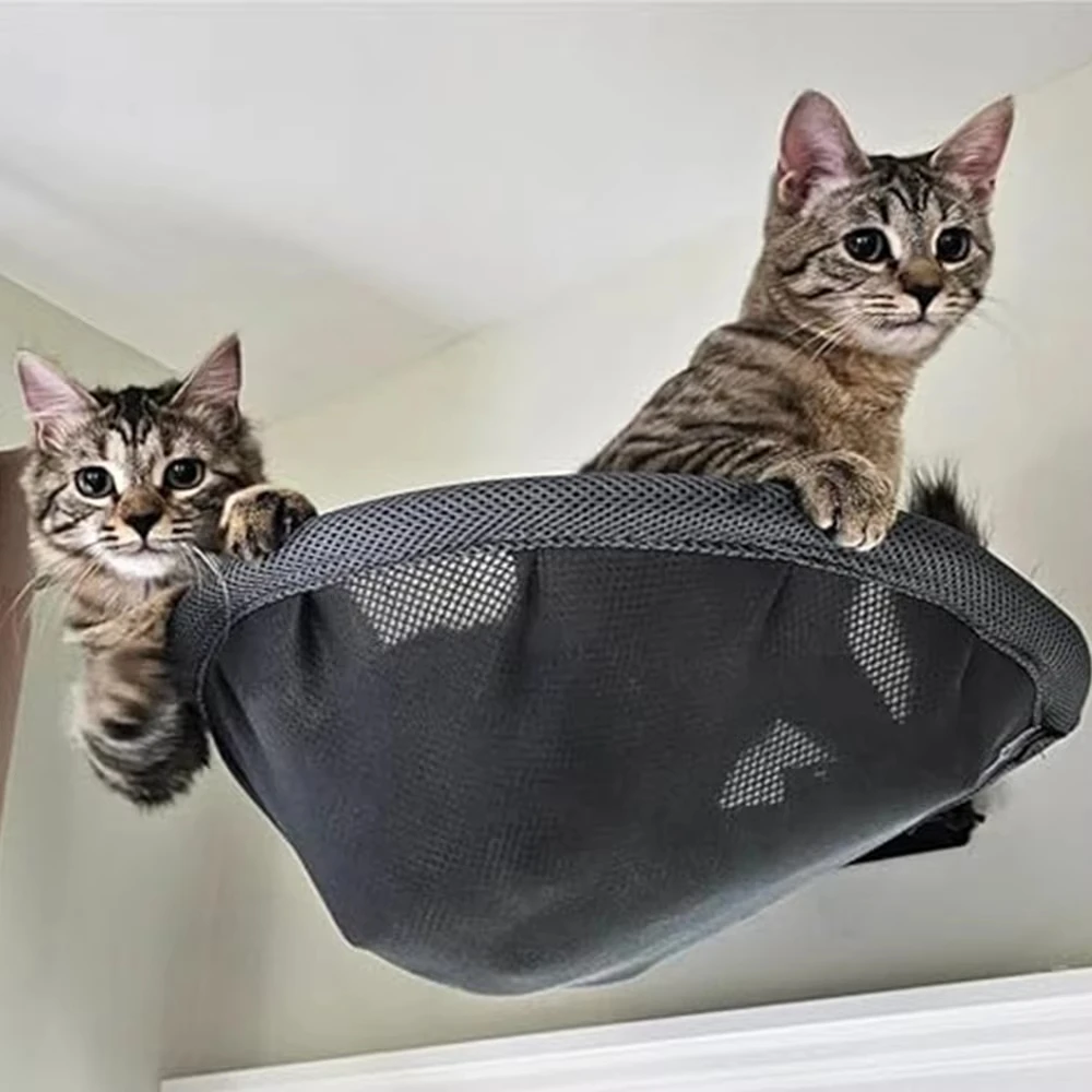 Hamaca para gatos montada en la pared, estable, transpirable, plegable, escritorio, cama para gatos, estantes de pared ideales para gatos para dormir, jugar, escalar y descansar - imagen 5