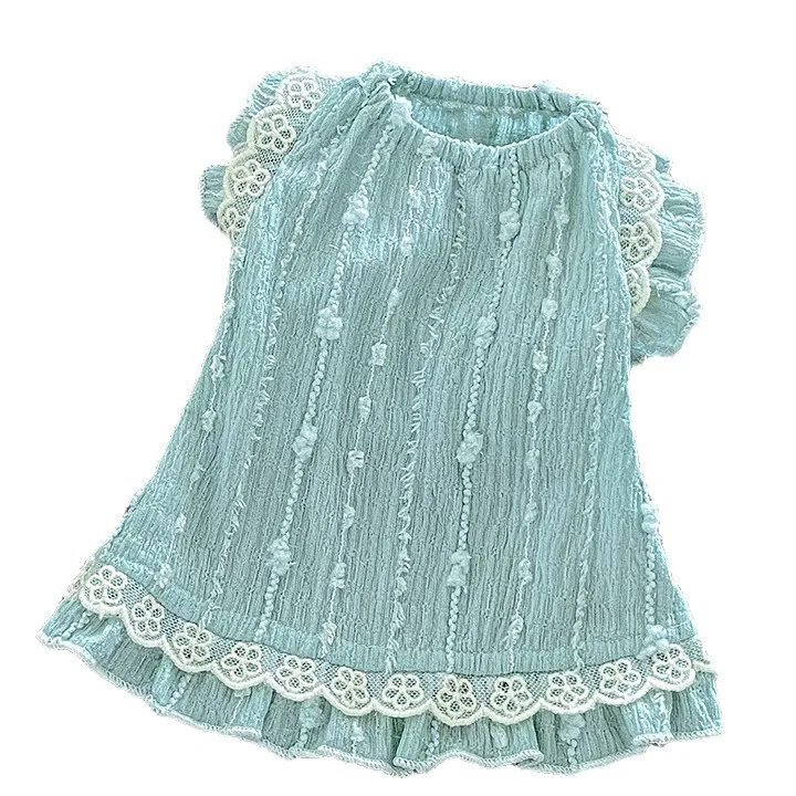 Vestido princesa transpirable con encaje para perros pequeños y medianos