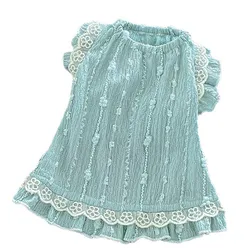 Vestido princesa transpirable con encaje para perros pequeños y medianos
