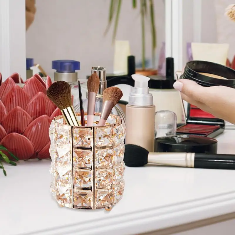Portavasos de cristal para cosméticos, organizador portátil para bolígrafos, brochas de maquillaje, almacenamiento de bolígrafos - imagen 4