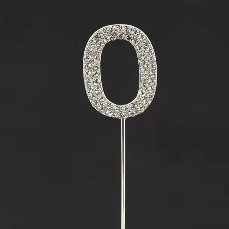 Tarjeta de cumpleaños para niños, Decoración de Pastel de número de cristal, suministros de decoración de fiesta de aniversario de cumpleaños, decoración de boda, 0-9 números - imagen 4