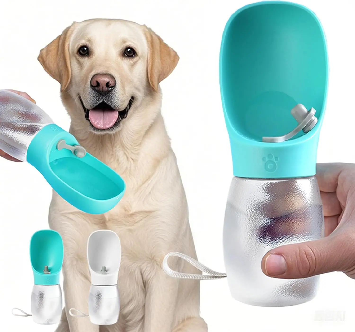 Taza de agua para mascotas para salir, taza de agua para acompañar mascotas, alimentador de agua multifunción para exteriores, taza portátil para beber para mascotas