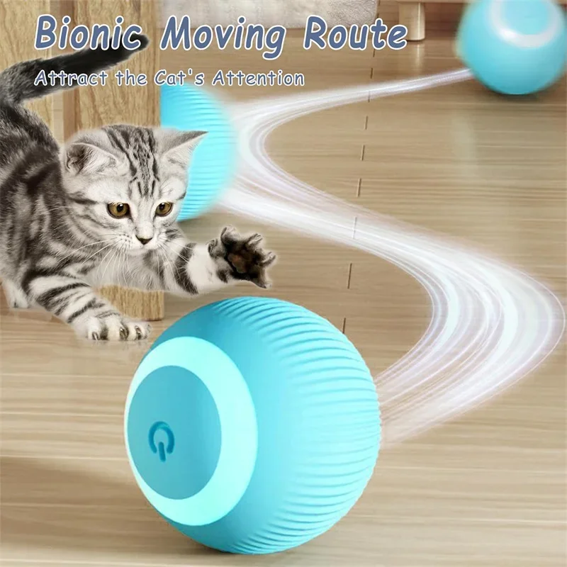 Pelota de juguete para perro, juguete interactivo para masticar, con movimiento automático, Rodante, USB, productos para gatos - imagen 5