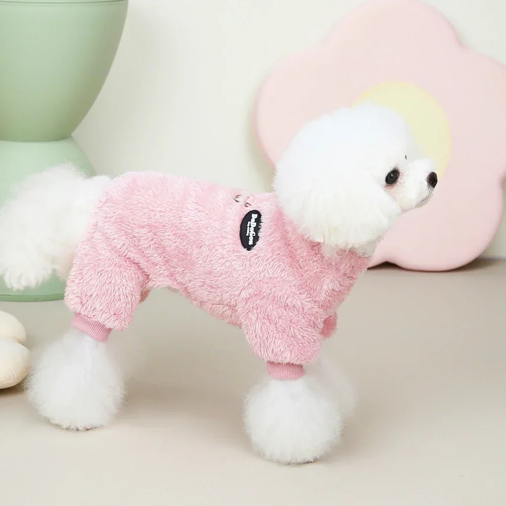 Mono de invierno para perros, ropa cálida de cuatro patas para perros pequeños, monos para Chihuahua Pug, disfraz suave de franela para perros - imagen 5