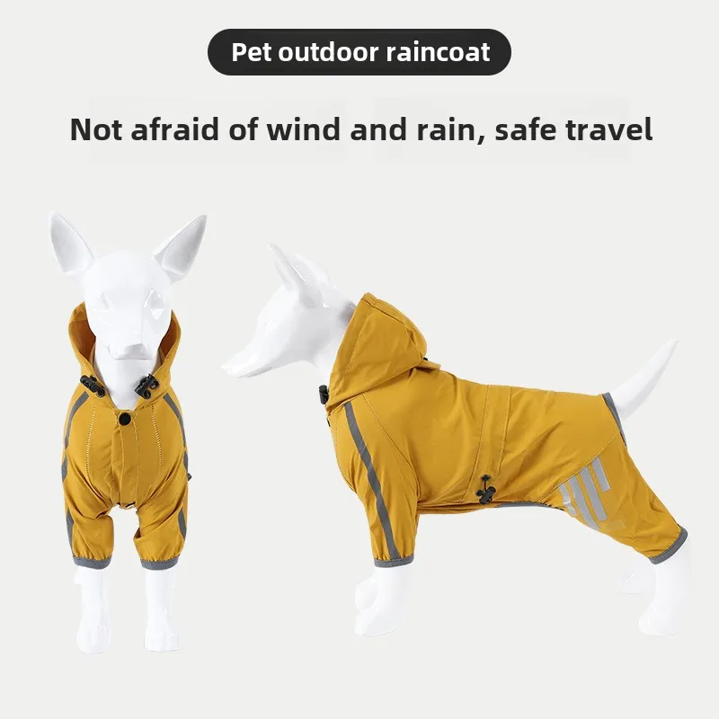 Nueva chubasquero de tracción para perros de cuatro patas, impermeable, para perros grandes, medianos y pequeños, ropa para salir de días lluviosos, productos para mascotas - imagen 2