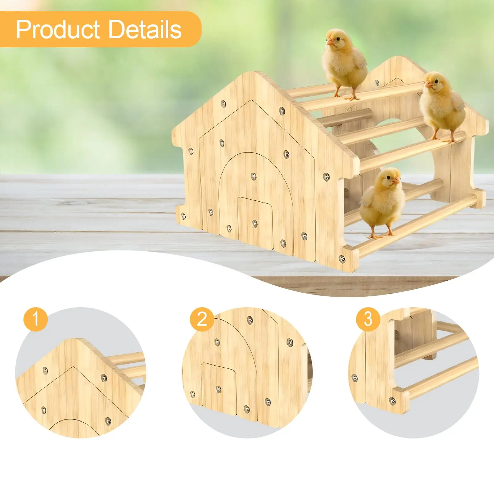 Chicken Perch Stand Removable Chick Interactive Toy for Birds Chicks Outside