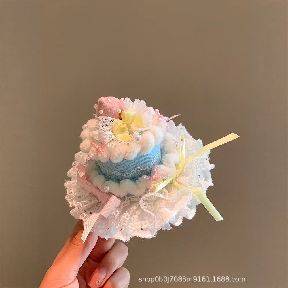 Sombrero de pastel de cereza rosa para mascotas, horquilla para perro, accesorios de decoración para fotos de fiesta, sombreros de cumpleaños, accesorios para cachorros - imagen 4