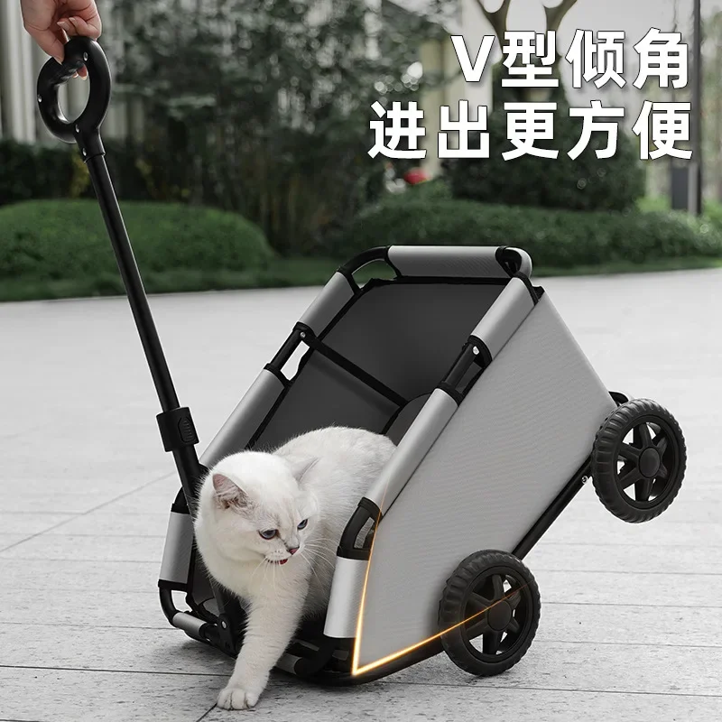 Carro pequeño para mascotas, carrito de peluche para perros y gatos, cochecito de viaje para perros, carrito plegable ligero para gatos, cochecito para mascotas - imagen 2