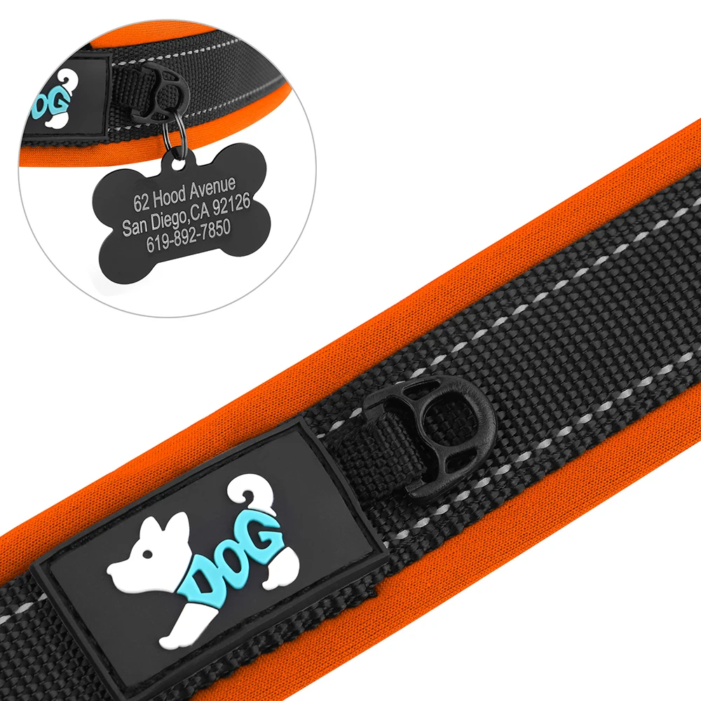Collar reflectante acolchado para perros Pitbull y Pug - imagen 4
