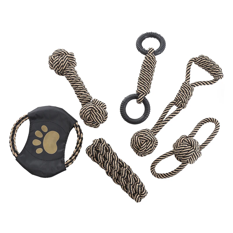 Juguete para perros de cuerda de algodón, adecuado para razas de perros pequeños y medianos, interactivo, molido y entrenamiento. - imagen 2