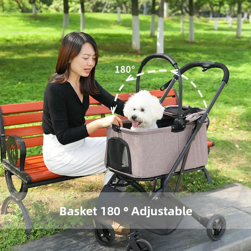 Cochecito plegable para perros pequeños y medianos con ruedas