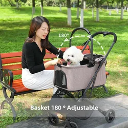 Cochecito plegable para perros pequeños y medianos con ruedas