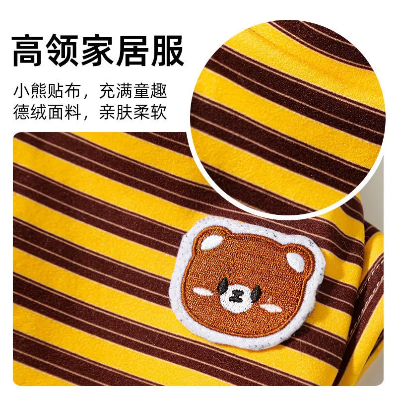 Camisa básica a rayas para otoño/invierno, ropa para el hogar, camiseta a rayas para gatos, ropa para cachorros de dos patas para perros pequeños de peluche - imagen 4