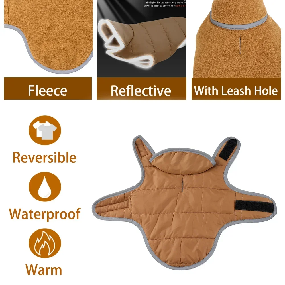 Ropa cálida de lana para mascotas, chaqueta Reversible para gatos con orificio para correa, abrigo impermeable reflectante para cachorros y gatos Sphynx - imagen 3